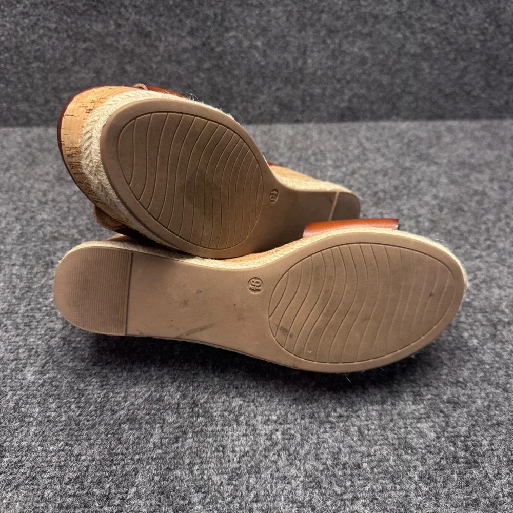 Michael Shannon Kaitlin Wedge Sandals Womens 9.5 Brown Espadrille Boho Platform